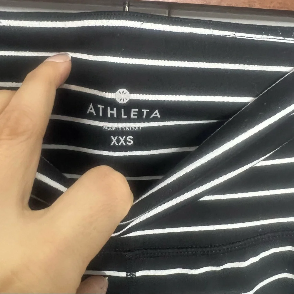 Athleta Striped Leggings – Size XXS – Black & White High Rise - Picture 2 of 4